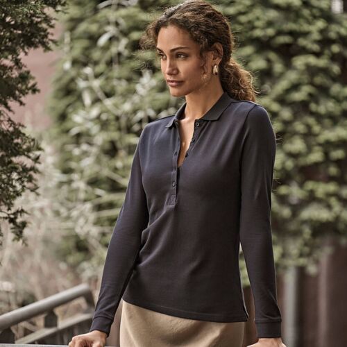 Women’s luxury stretch long sleeve polo (146) Thumbnail